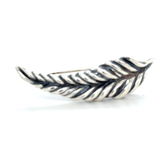 Tiffany & Co Feather Brooch Sterling Silver Estate TIF897 - Picture 7 of 7